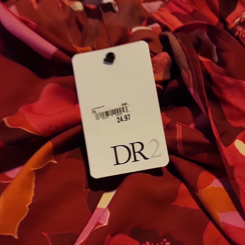 DR2 Women's Floral Shorts Skorts - Red and Orange